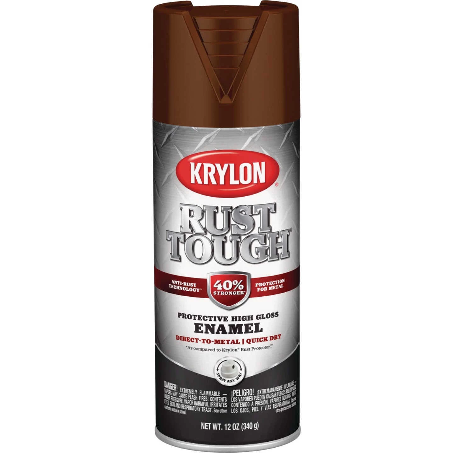 Buy 😀 Krylon Rust Tough 12 Oz. Gloss Alkyd Enamel Spray Paint, Leather Brown 💯