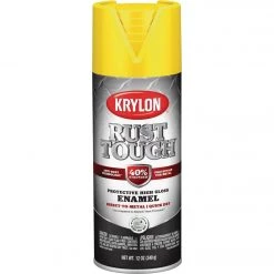 Hot Sale ⌛ Krylon Rust Tough 12 Oz. Gloss Alkyd Enamel Spray Paint, Yellow ✔️