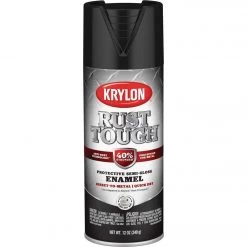 Promo 🔔 Krylon Rust Tough 12 Oz. Semi-Gloss Alkyd Enamel Spray Paint, Black 🥰