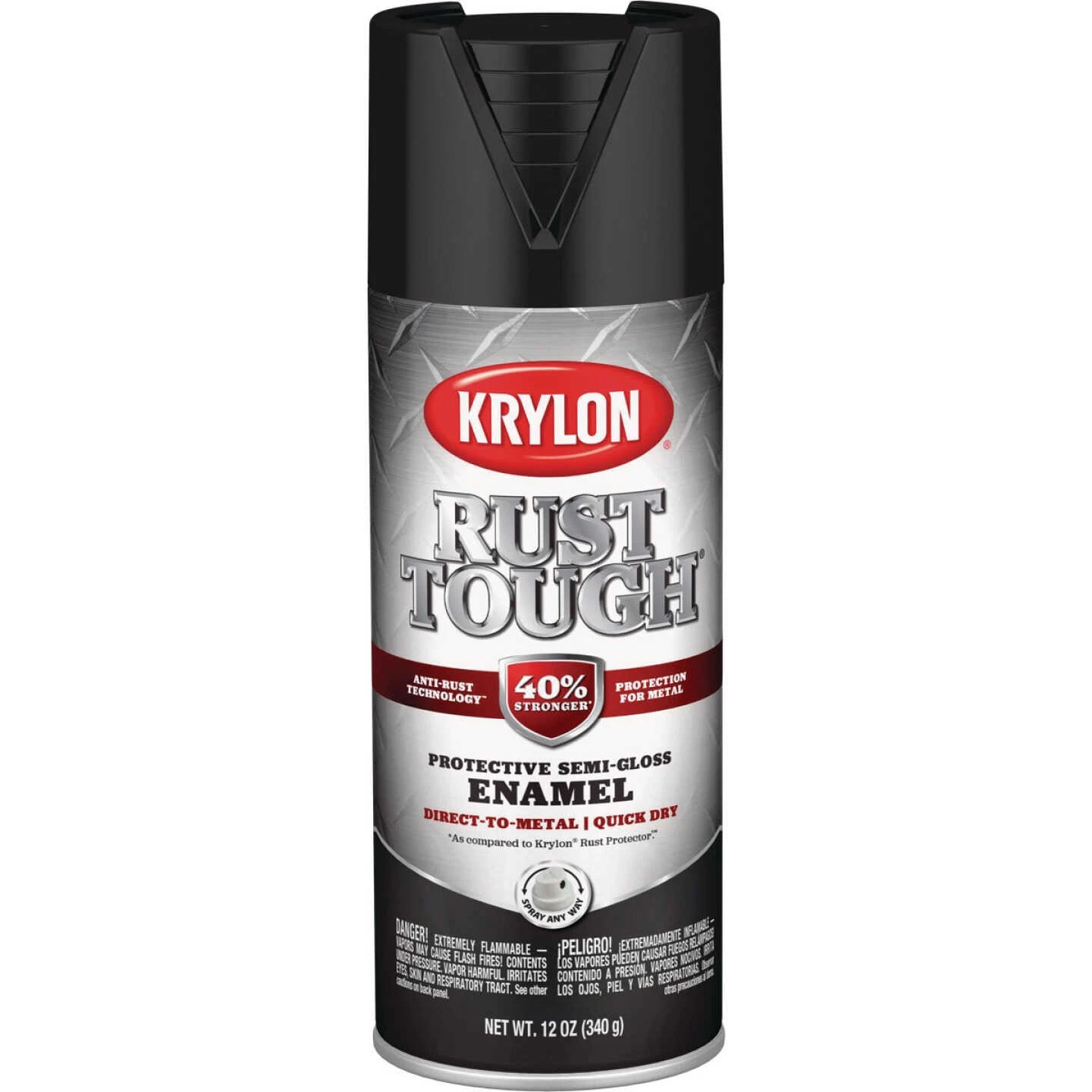 Promo 🔔 Krylon Rust Tough 12 Oz. Semi-Gloss Alkyd Enamel Spray Paint, Black 🥰
