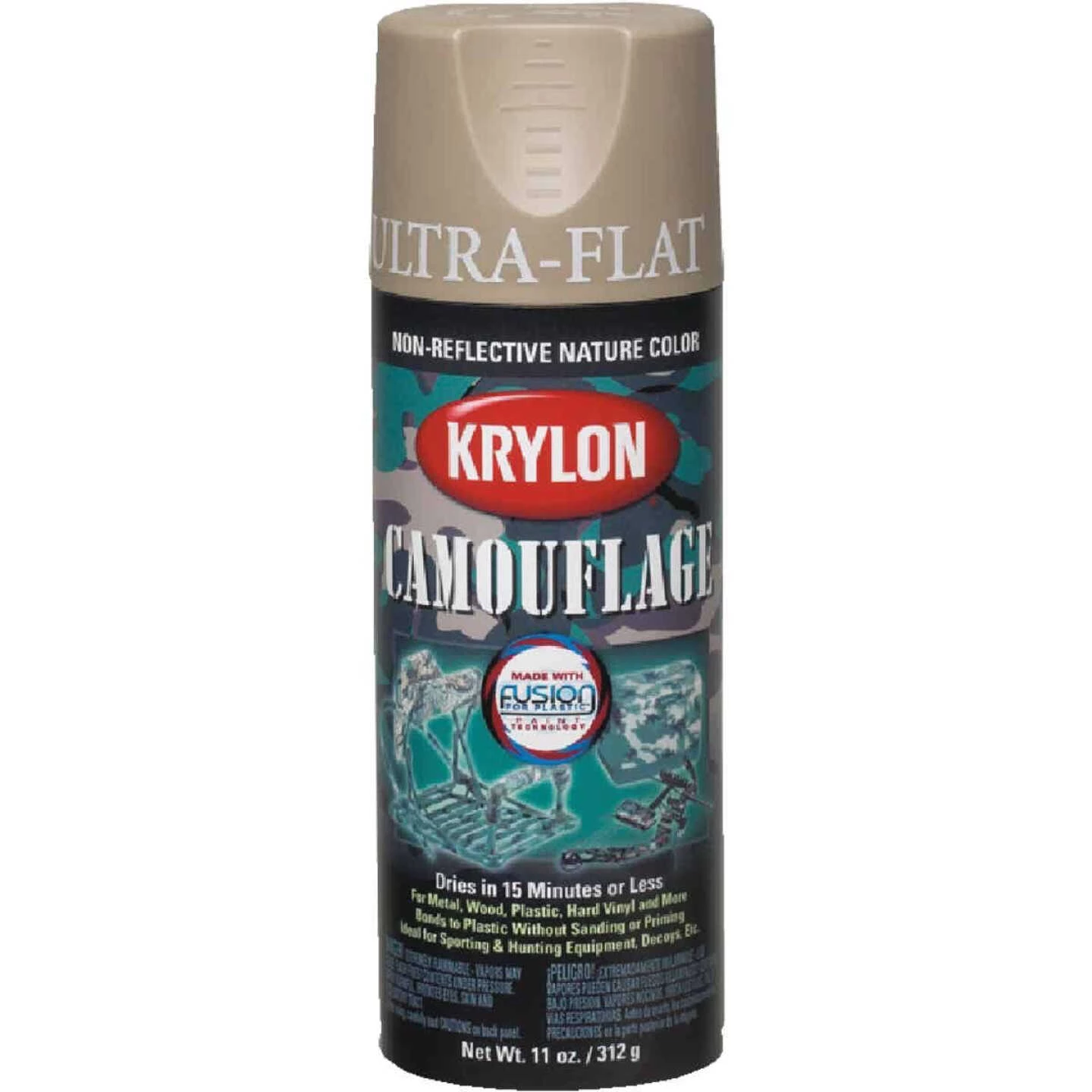 New 😉 Krylon Camouflage 11 Oz. Ultra-Flat Spray Paint, Khaki 🧨