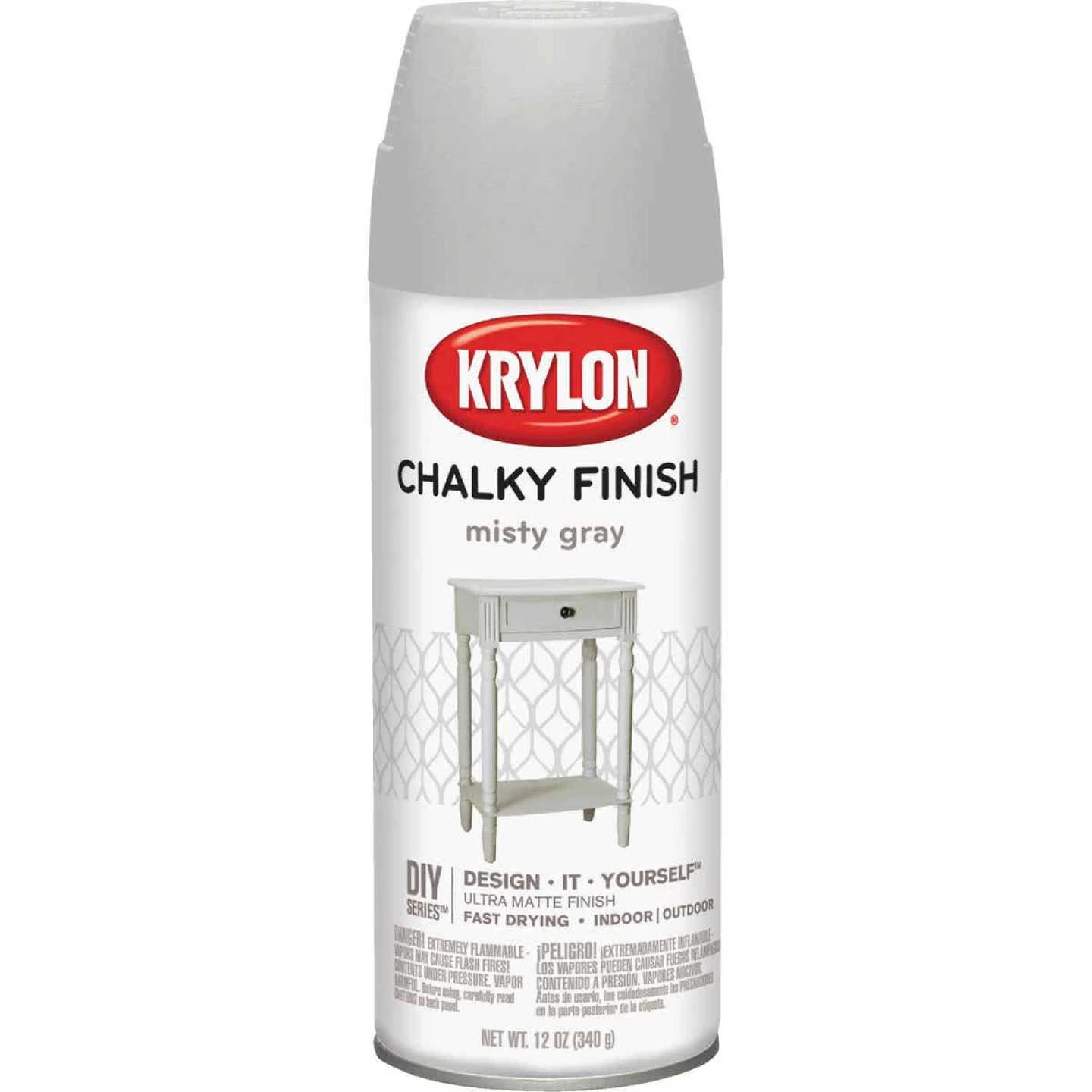 New 🤩 Krylon CHALKY FINISH 12 Oz. Ultra Matte Chalk Spray Paint, Misty Gray 🧨