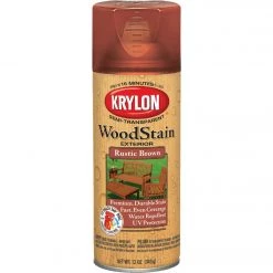 Brand new ⌛ Krylon 12 Oz. Exterior Semi-Transparent Wood Stain Spray, Rustic Brown 😉